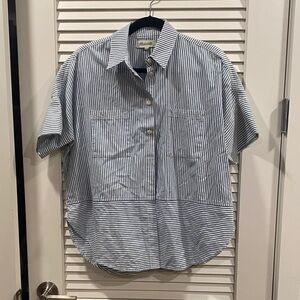 Madewell Blue Striped Button Down Shirt